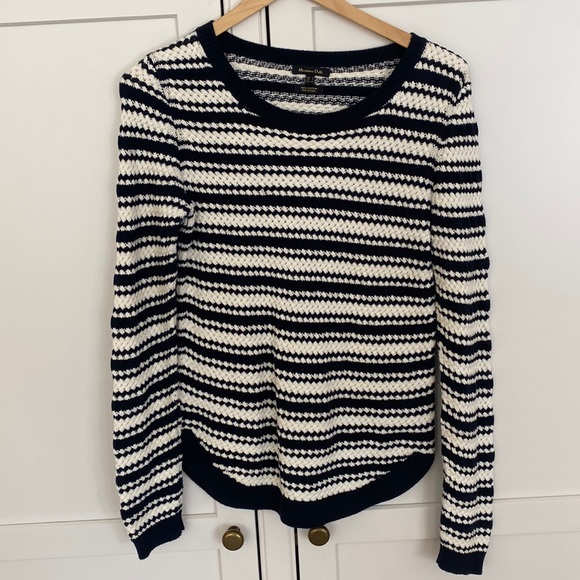 Mission Dutti blue and ivory striped sweater - Picture 1 of 3